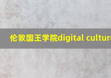 伦敦国王学院digital culture